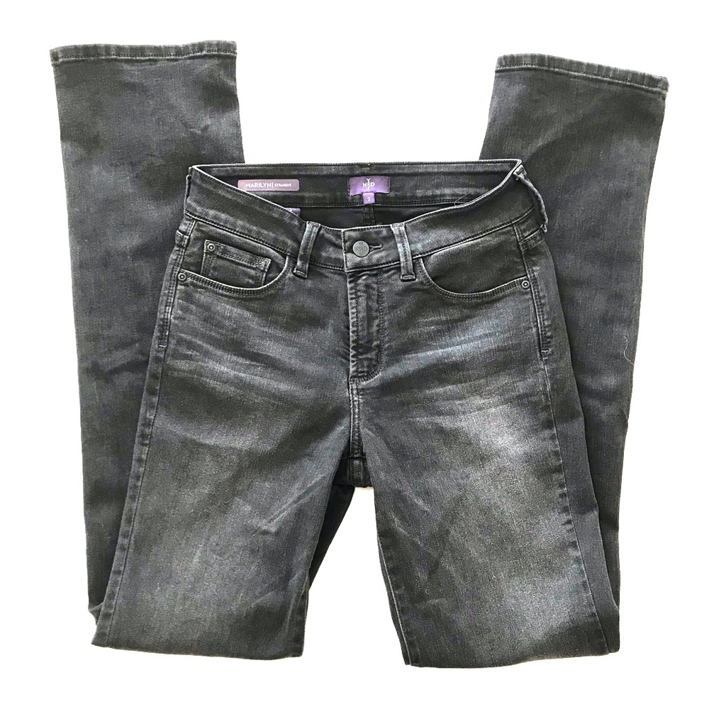 NYDJ Gray Marilyn Straight Leg Jeans